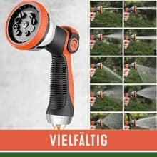 Flexibel trädgårdsslang, grön, 15m, 10 sprutfunktioner