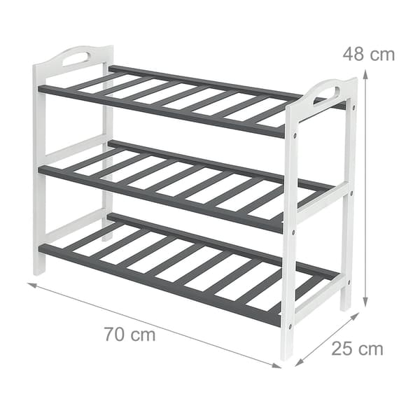 Bambuinen kenkäteline, 3 tasoa, tilaa 9 parille kenkiä