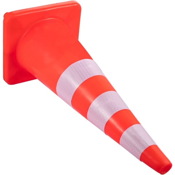 36-tums trafikkoner, 6-pack, PVC, reflekterande, viktad bas