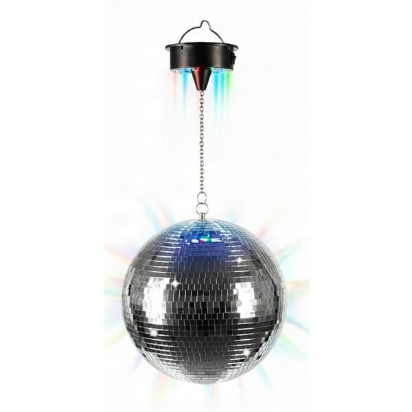 30 cm diskokugle med motor og LED-lyseffekter