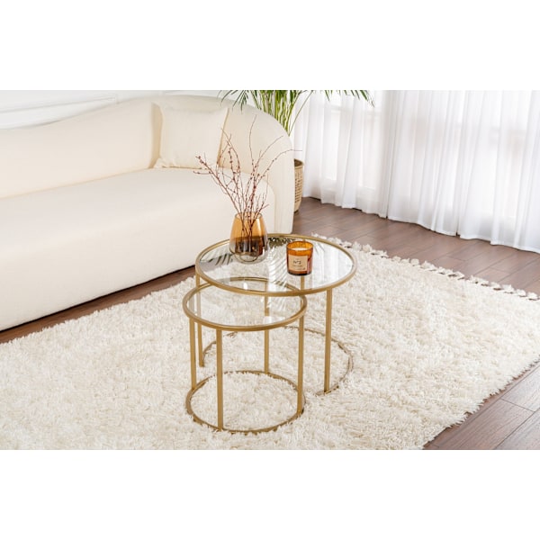 Soffbordsset Guld-Transparent-60-42
