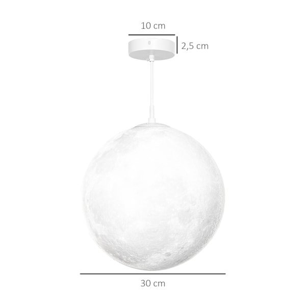 3D Moon Pendant Light -riippuva valaisin APP-ohjauksella, musiikki Kuulamppu kattolamppu CCT- ja RGB-värinvaihtajalla keittiöön, ruokasaliin, kermanva