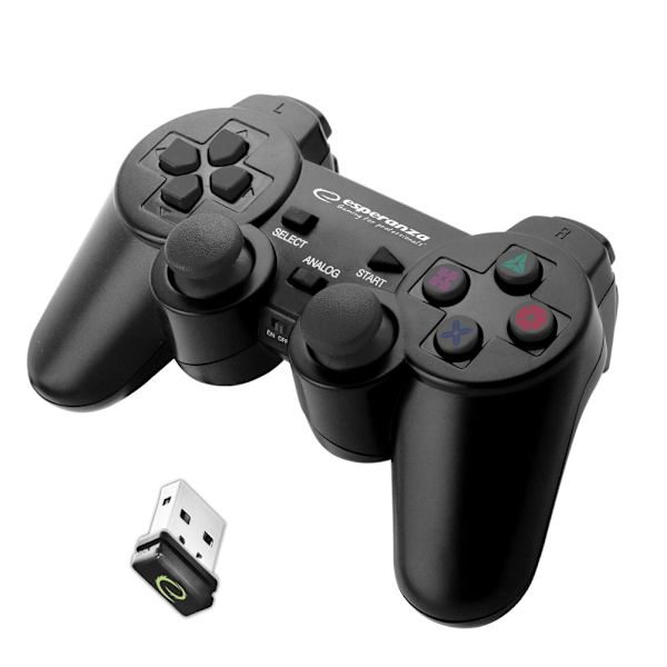 Esperanza Wireless Gamepad 2,4Ghz Ps3/Pc Usb Gladiator Svart