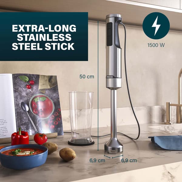 Stavblender 1500W – Rustfrit stål, 50 cm skaft