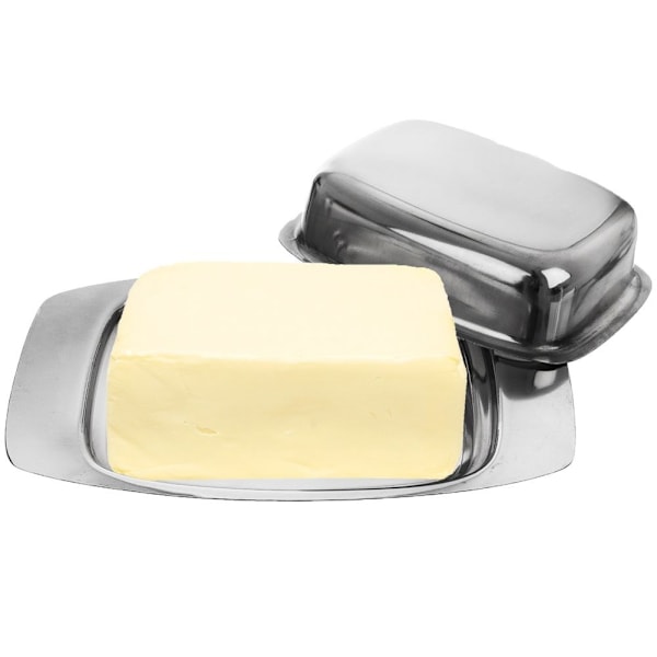 Elegant smørbeholder i rustfrit stål til alle køkkener