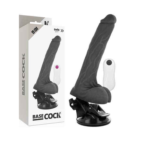 Basecock - Realistic Vibrator Remote Control Musta 19 cm -O- 4 cm