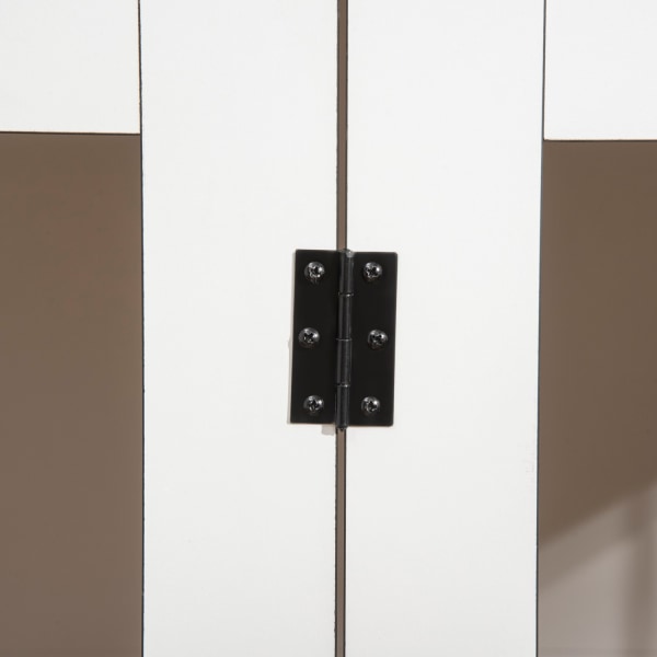 Indendørs Hundebur Husdyrbur Til Små/Mellemstore Hunde, Spånplade, Mørk Valnød+Hvid, 106X60X76Cm
