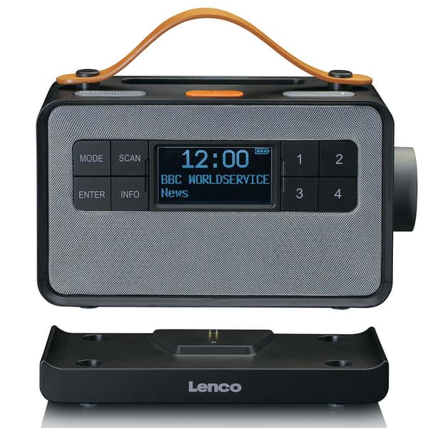 Bærbar DAB+ radio med Bluetooth, Easy Mode, sort