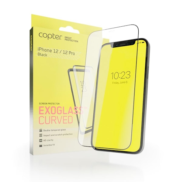 Copter Exoglass buet ramme til iPhone 12 Pro & iPhone 12 6.1" - Sort