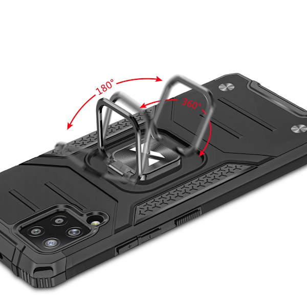 Panssarikotelon kansi + magneettipidike Samsung Galaxy A42 5G Ring Armor punainen