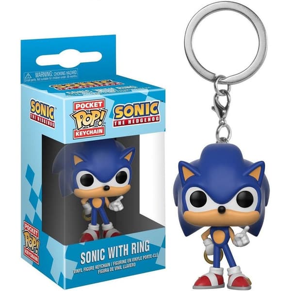 Sonic Pocket POP nøglering med ring, samlerfigur