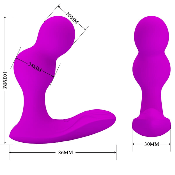 Pretty Love - Terrance Anal Vibrator Hierontalaite kaukosäätimellä