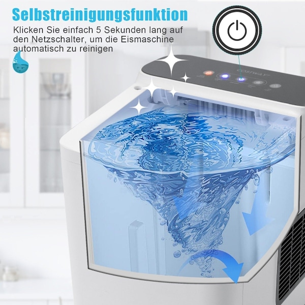 Counter isterning isterning maskine med termisk isolering 22,5 x 32 x 32,5 cm hvid