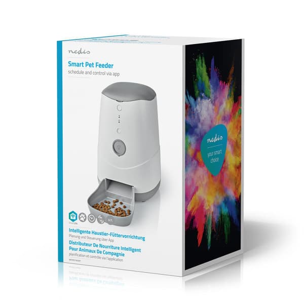 SmartLife Dispenser til kæledyrsfoder | Automatisk hunde- og kattefoder | Wi-Fi | 3.7 l | Android™ / IOS