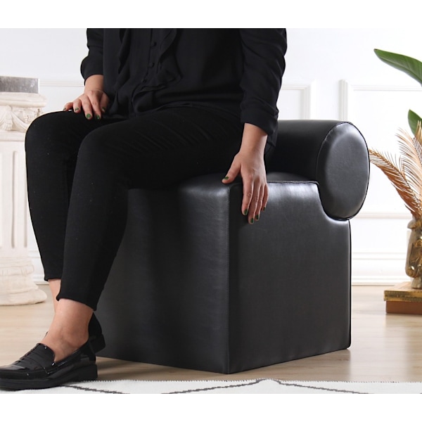 Pouffe Rohin Deri Puf - musta