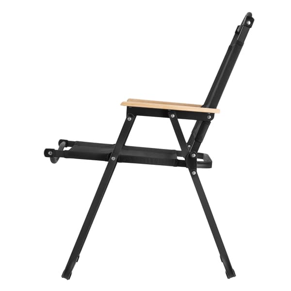 Svart fällstol, järnram, sits i 900D polyester