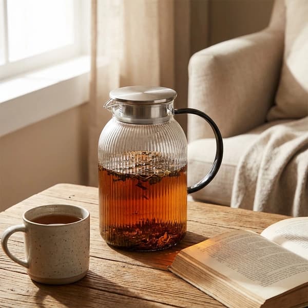 Glaskande med låg, 1,5 l borosilikat, si