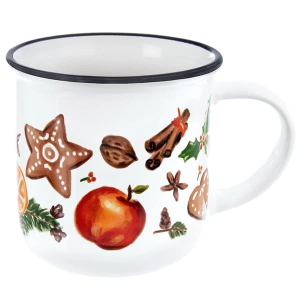 Keramisk mugg med vintermotiv, 330 ml, mikrovågssäker