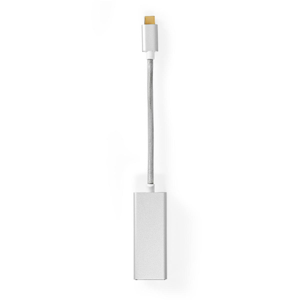 USB-nätverkskort | USB 3.2 Gen 1 | 1 Gbps | USB-C™ Hane | RJ45 Hona | 0.20 m | Rund | Guldplaterad | Förtent Koppar | Silver | Kartong med täckt fönst