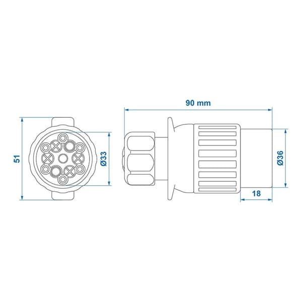 Plugg 13-polig PVC Multicon West typ