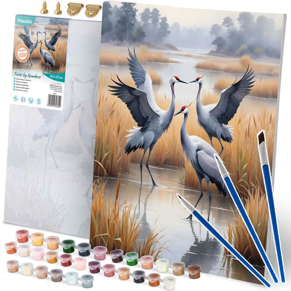 Maalaus numeroilla 40x50 cm Massido Cranes
