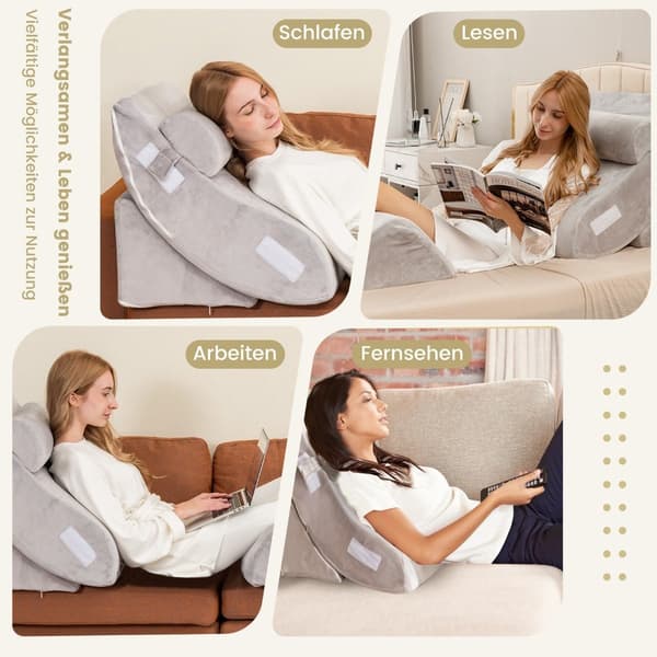 Kilkuddsset 4 delars säng Kilkudde Postoperativ Memory Foam Kuddset Grå