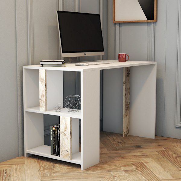 Arbejdsbord Lima - hvid marmor