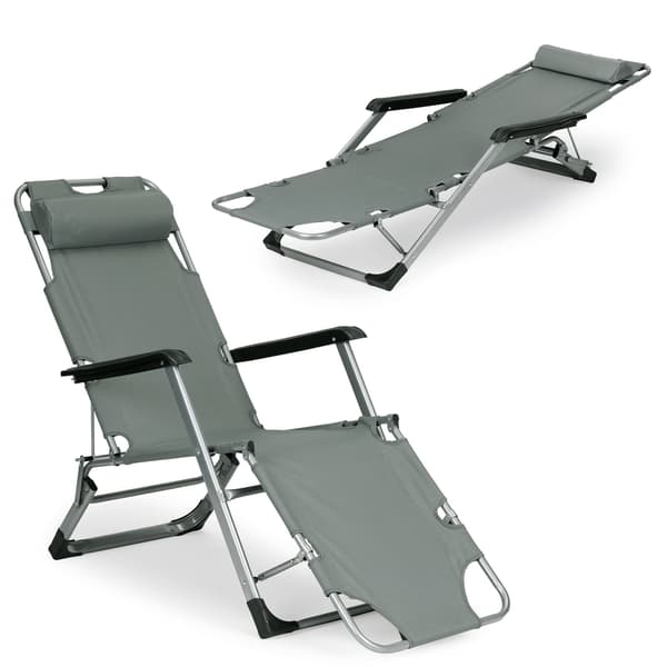 Havestole, foldbar 2-i-1, grå, MultiGarden