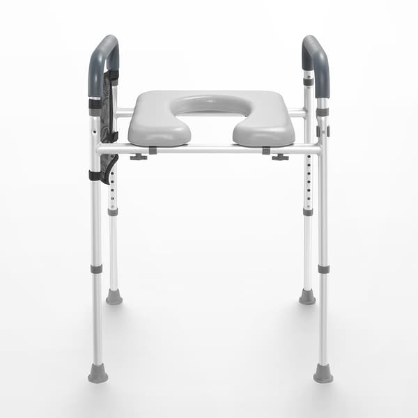 Toalettsitsförhöjning, 7 positioner, 145 kg, vadderad