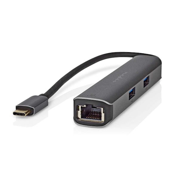 USB Multi-Port Adapter | USB 3.2 Gen 1 | USB-C™ Han | HDMI™ Hun / RJ45 Hun / 3x USB-A Hun | 5 Gbps | 0.20 m | Runde | Guldplateret | PVC | Antracit |