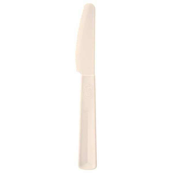 Plastknivar, Creme, Set om 6, 17,5 cm