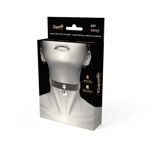 Coquette Chic Desire - Veganskt läderhalsband Kvinna Rattle Accessoar
