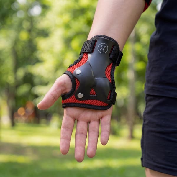 Skridskoskyddsset, Handled Armbåge Knä, Röd M