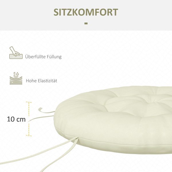 Havestolshynde Sædehynde Til Månestol Med 10 Cm Polstring, Stolehynde, Polyester, Beige