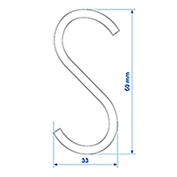 S-koukku Ø4mm 6cm