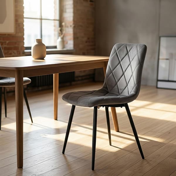 Grå sammetsmatstolar, set om 4 – Modern klädd