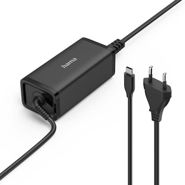 HAMA Notebook Strömförsörjning USB-C GaN 100-240V 5-20V/100W Svart