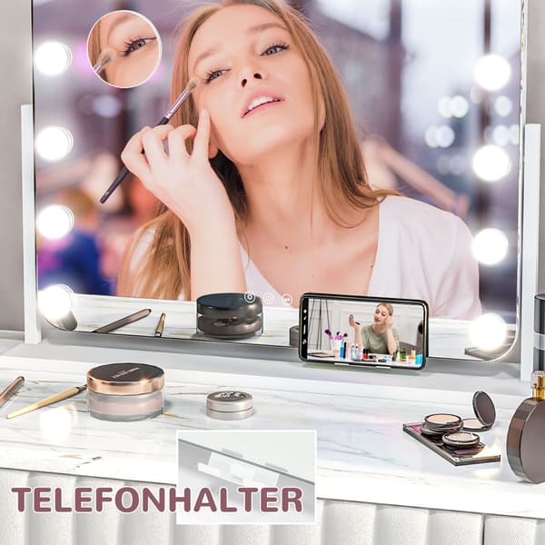 LED-meikkipeili – 3 valotilaa, himmennettävä, USB, 62,5 x 49,5 cm