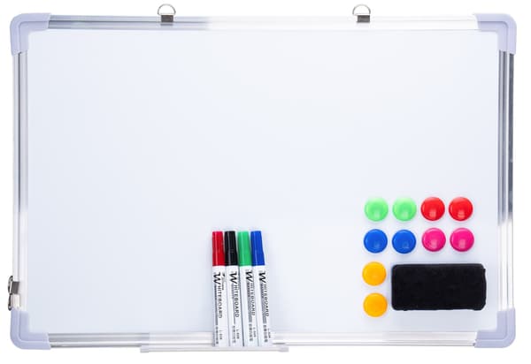 Magnetisk whiteboardtavle 60x40 cm med tilbehør