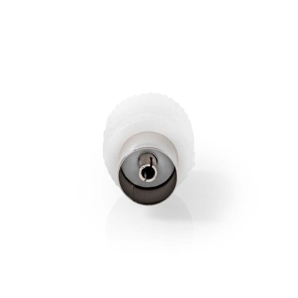 IEC (coax) | Rak | Hane / Hona | Nickelplaterad | 75 Ohm | Skruva | Kabel input diameter: 7.0 mm | Metall / PVC | Vit | 2 st. | Låda