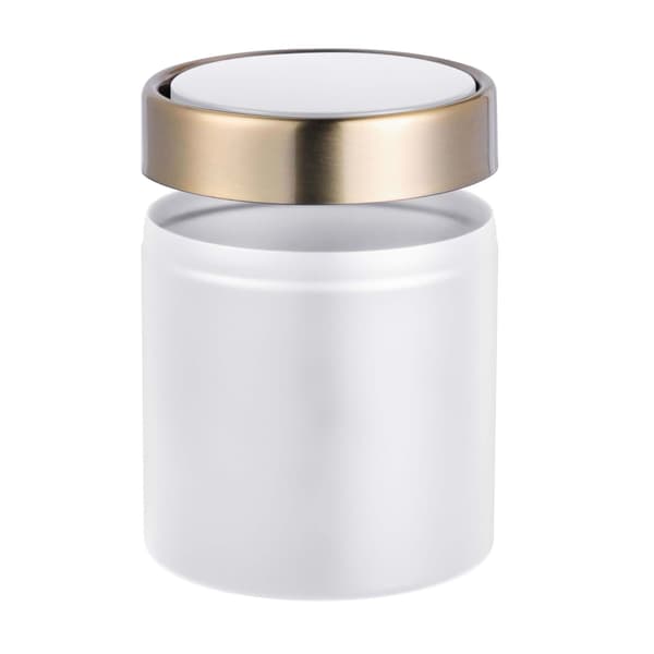 Mini bordsavfallsbehållare, 1,5 l, vitt metalllock