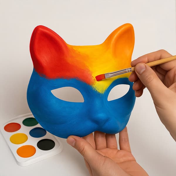 Gør-det-selv kattemasker sæt, 6 dele med tilbehør