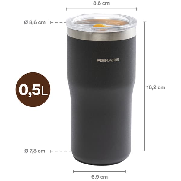 Termosmuki musta 0,5 litran On-the-go-muki