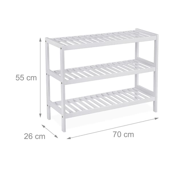 Bambus skohylde, 3-lags, pladsbesparende design