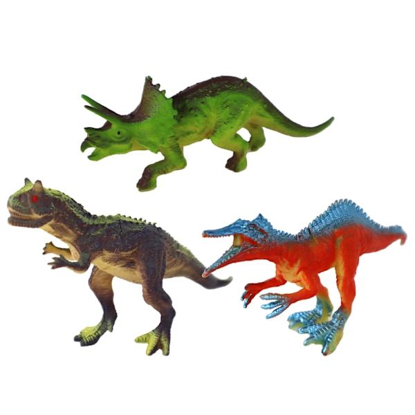 Färgglada dinosauriefigurer set med ägg och träd - 6 delar