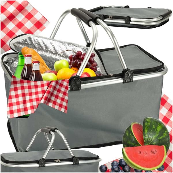 Termovikbar picknickkorg grå