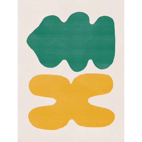 Organic Shapes In Green And Yellow - 50x70 cm