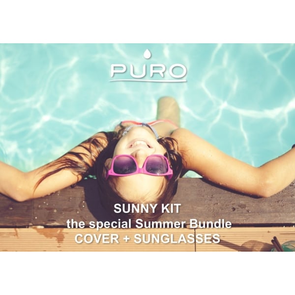 PURO Sunny Kit - Fodral set för iPhone SE (2022/2020) / 8/7 + vikbara solglasögon (blå)