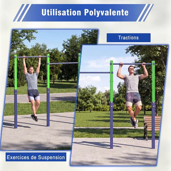 Utomhus pull-up-stång, justerbar höjd, 330 kg kapacitet