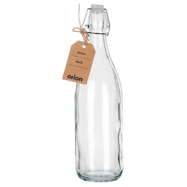 Flaske med clipsglas 1 l